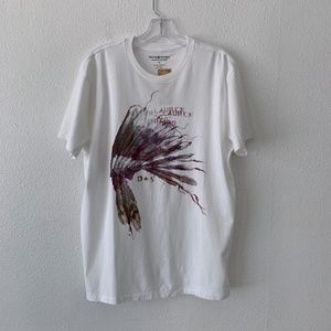 Denim & Supply Native American headdress white tee